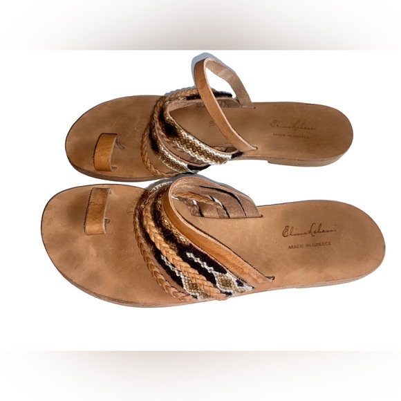 Elina Lebessi Leather Made in Greece Sandals Women’s size 3 Size 8 - Picture 3 of 16